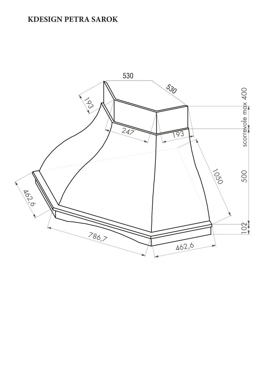 kdesign petra sarok 105 cm t500 elszívó 26894