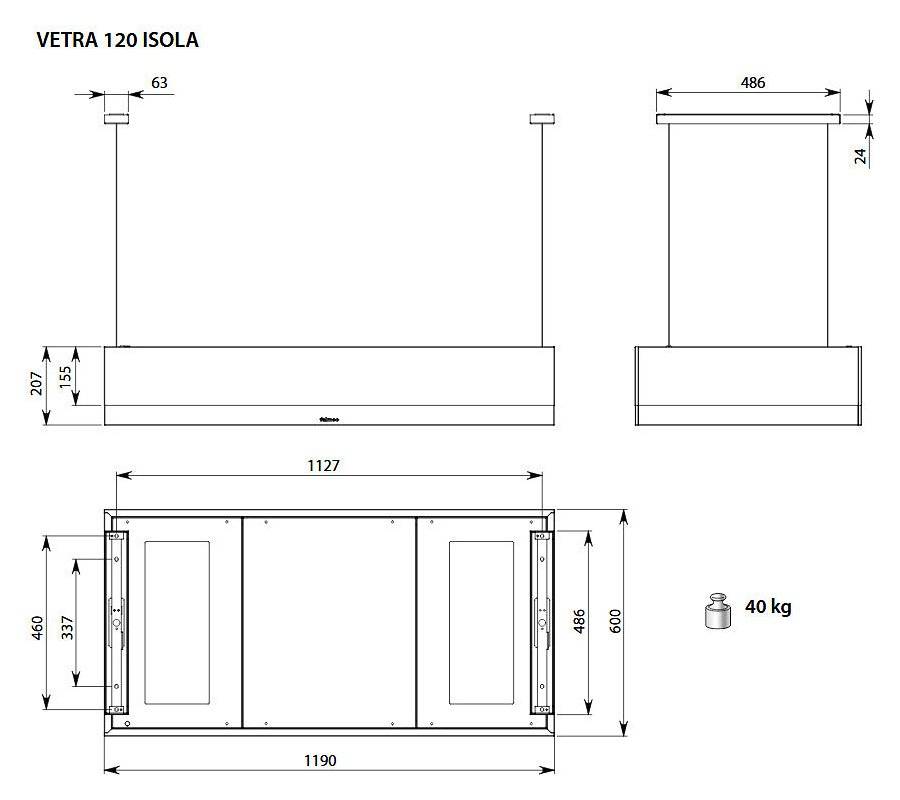 falmec vetra sziget inox elszívó 27536