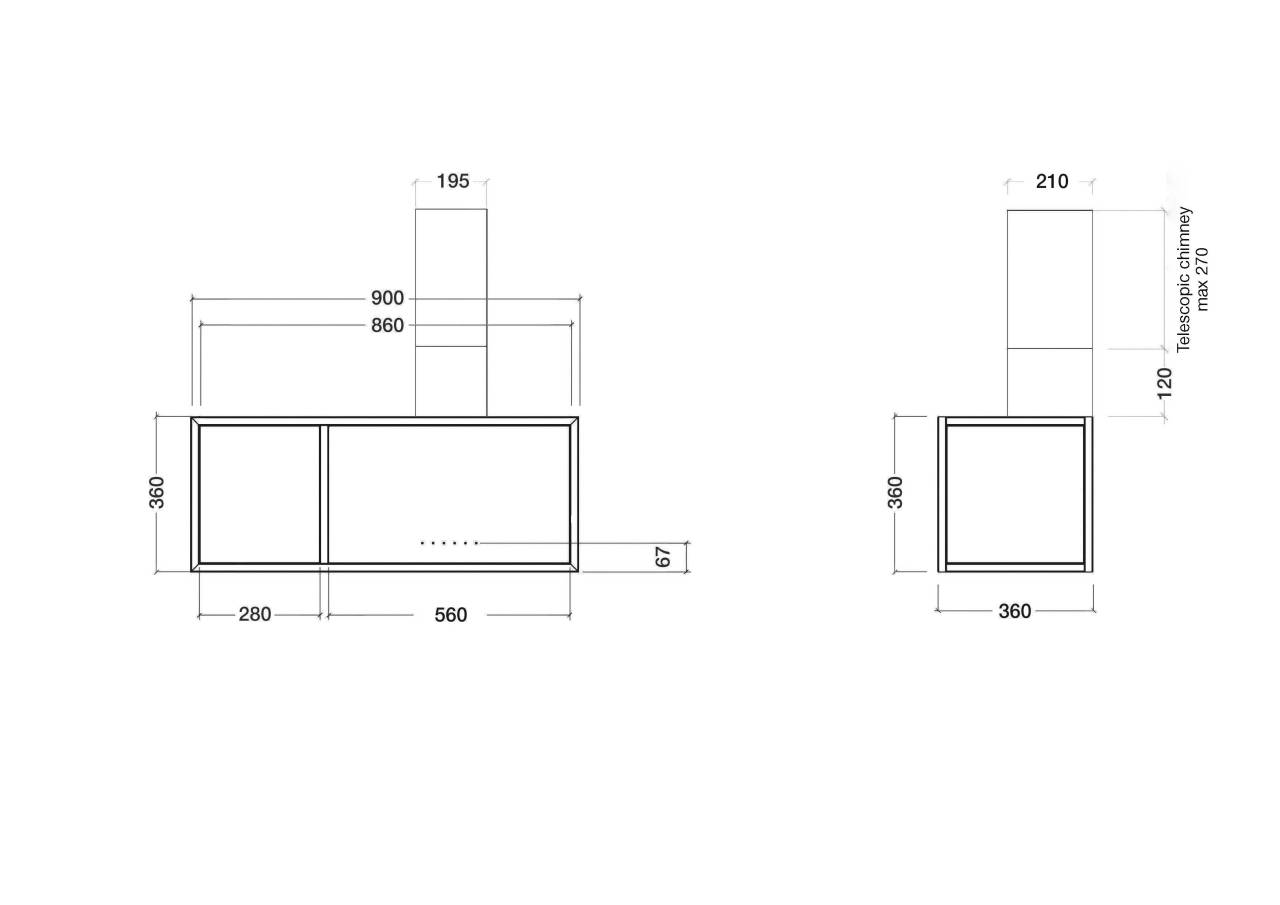 kdesign frame 12 t600 fehér elszívó 26927