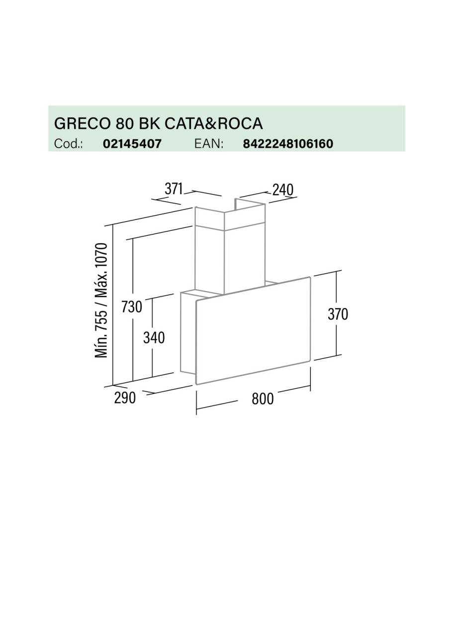 cata greco 80 can roca bk fekete elszívó 25227