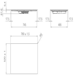 ELICA - Beépíthető indukciós kerámialap PRIMIS 804 PLUS BL PRF0199862