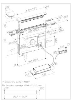 sirius s-dd stone 90 em motor nélkül inox elszívó
