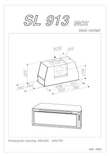 Sirius - Páraelszívó SL-913 TW 52 cm Inox