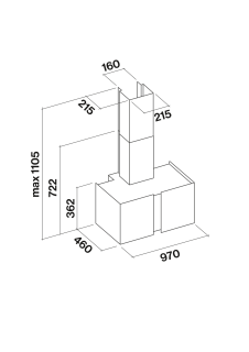 Páraelszívó MIRABILIA Square 97 inox T80 LED elszívótest