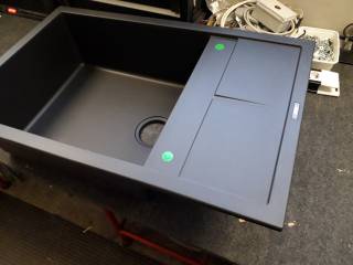 ELLECI OUTLET - Mosogatótálca Unico 310 78x50 Granitek 1 m. +cseppt. G40 Nero - Szépséghibás termék!