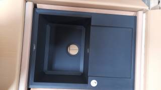 ELLECI OUTLET - Mosogatótálca 135 68x50 Granitek 1 m. +cseppt. G40 Nero - Szépséghibás termék!