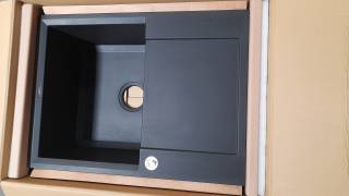 ELLECI OUTLET - Mosogatótálca 135 68x50 Granitek 1 m. +cseppt. G40 Nero - Szépséghibás termék!