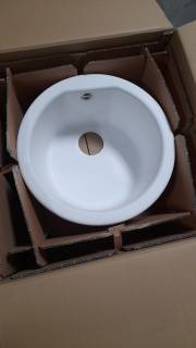 ELLECI OUTLET - Mosogatótálca FOX round Granitek 1 m. - Bianco G68 - Kiállított bemutató termék!