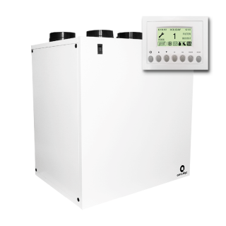 Aerauliqa QR-550A központi hővisszanyerős szellőztető, LCD kijelzős vezérléssel