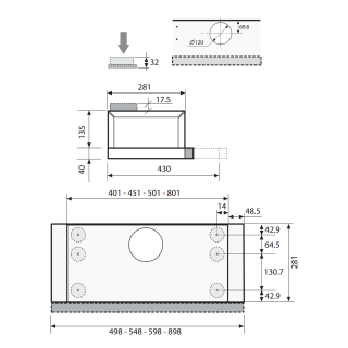 Falmec Páraelszívó SLIM EVO 50 X inox