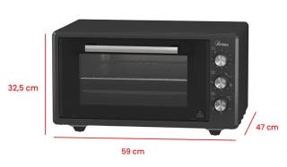 ARDES AROVEN452 45 literes légkeveréses elektromos mini sütő - zománcozott sütőtér