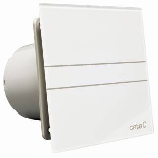 Cata E-100MTH ventilátor metakrilát előlappal, utószellőztető és páraérzékelő funkcióval, fehér