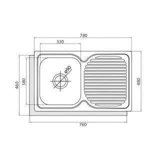CATA - Mosogatótálca CD-1 jobb medence KIFUTÓ
