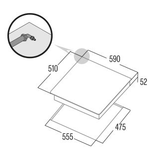 CATA - Beépíthető főzőlap gáz CCI-6031 BK - Fekete