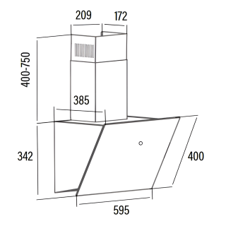 cata lena 600 xgwh fehér elszívó ajándék bekötő szettel