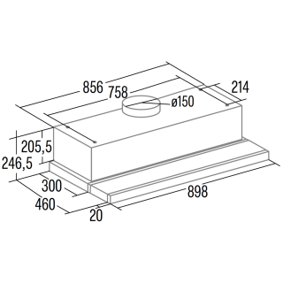 CATA - Páraelszívó TFH-9830 X LED brushless Inox