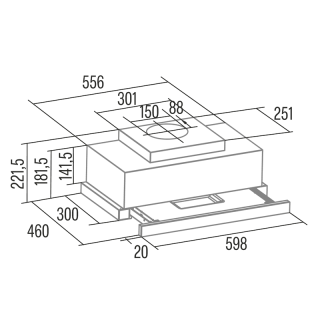 CATA - Páraelszívó TFH-6830/A GBK LED brushless - Fekete