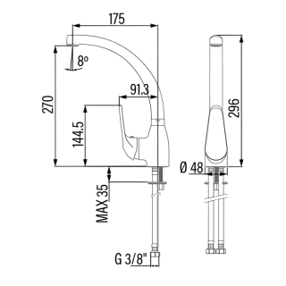 CATA - Csaptelep CBA/E - Inox