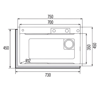 CATA - Mosogatótálca CDC-75 40 SBK - Fegyveracél