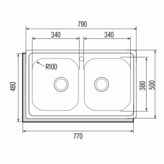 CATA - Mosogatótálca kétmedencés C-2 AG/C