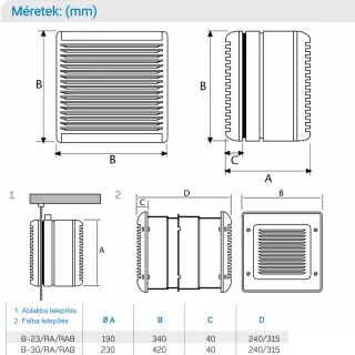 Cata B-23 szellőztető ventilátor