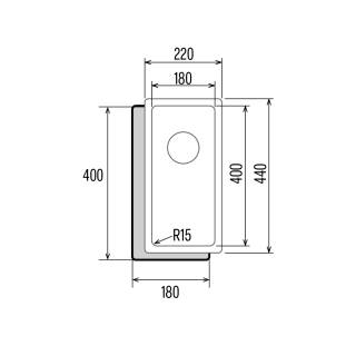 CATA - Mosogatótálca egymedencés aláépíthető CB 18-40 R15