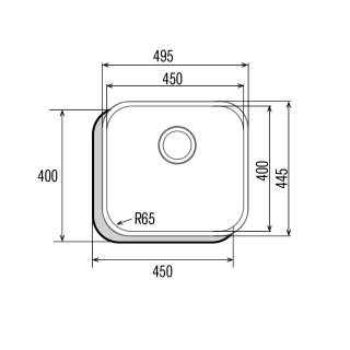 CATA - Mosogatótálca egymedencés aláépíthető CBP 45-40