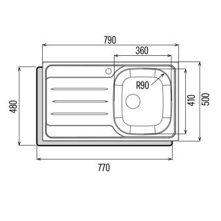 CATA - Mosogatótálca egymedence+csepptálca CDL-1 EI/A