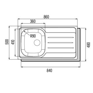 CATA - Mosogatótálca egymedence+csepptálca CDP-1 REV