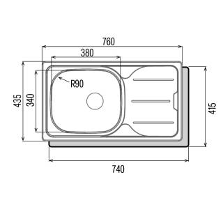 CATA - Mosogatótálca egymedence+csepptálca CDS-1 REV