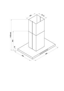 davoline isla square inox sziget elszívó