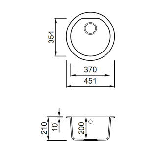 ELLECI OUTLET - Mosogatótálca FOX round Granitek 1 m. - Bianco G68 - Kiállított bemutató termék!