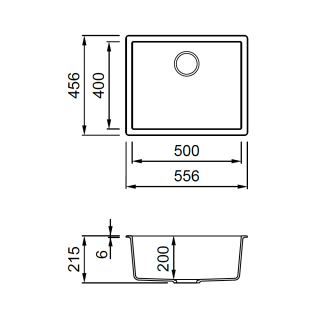 ELLECI OUTLET - Mosogatótálca Zen 105 Keratek K97 Light Grey