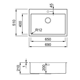 elleci esprit 650 mosogatótálca