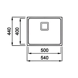 ELLECI OUTLET - Mosogatótálca rozsdamentes W-Square 500 54x44 1 m. Inox - Szépséghibás termék!