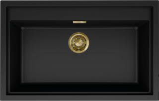 ELLECI - Mosogatótálca Sintesi 130 K86 Black arany tartozékokkal