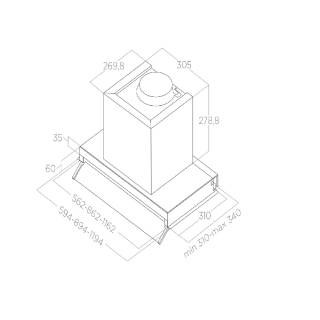 ELICA - Páraelszívó BOXIN LX/BL MAT/A/120 + Kenyérpirító 1T20
