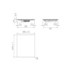 ELICA - Beépíthető indukciós kerámialap PRIMIS 604 BL
