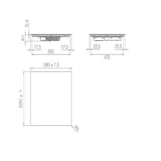 ELICA - Beépíthető indukciós kerámialap PRIMIS 604 PLUS BL PRF0199861