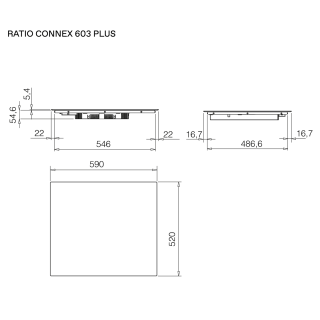 elica Beépíthető indukciós kerámialap RATIO CONNEX 603 PLUS RAW
