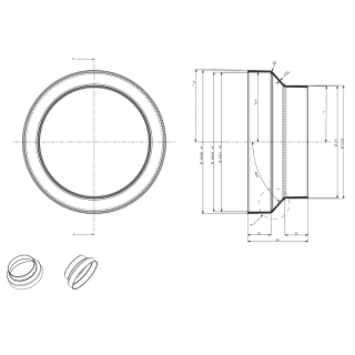 Elica - Hengeres szűkítő ø150 - ø120 mm