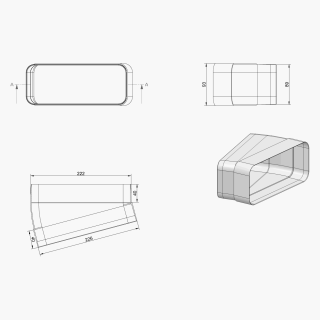 Elica - Lapos csatorna 15° - vízszintes 227X94 mm