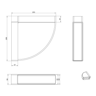 Elica - Lapos csatorna sarok 90° vízszintes 218x55 mm