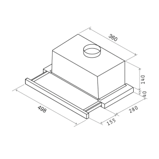 Elica - Páraelszívó TT14 LUX BL/A/50 Fekete