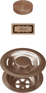 ELLECI - FLOW-PRO OPEN TWIST (tekerős) automata dugókiemelő egymedencés mosogatókhoz - bronz - A készlet erejéig rendelhető!