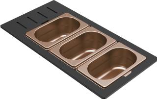 ELLECI - Tároló edény háromrészes gourmet 433 bronz HPL kerettel