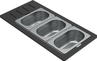 ELLECI - Tároló edény háromrészes gourmet 433 inox HPL kerettel