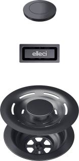 ELLECI - FLOW-PRO OPEN UP (nyomógombos) automata dugókiemelő egymedencés mosogatókhoz - fegyveracél