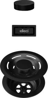 ELLECI - FLOW-PRO OPEN TWIST (tekerős) automata dugókiemelő egymedencés mosogatókhoz - fekete