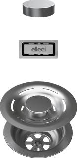 ELLECI - FLOW-PRO OPEN TWIST (tekerős) automata dugókiemelő egymedencés mosogatókhoz - inox